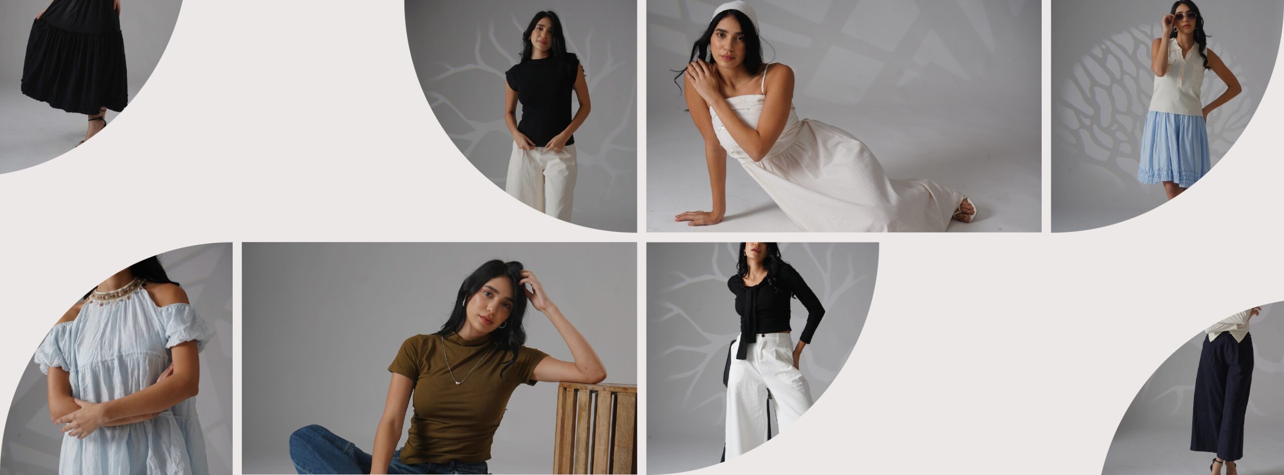 beige aesthetic elegant abstract photo collage clothes boutique facebook cover page 0001