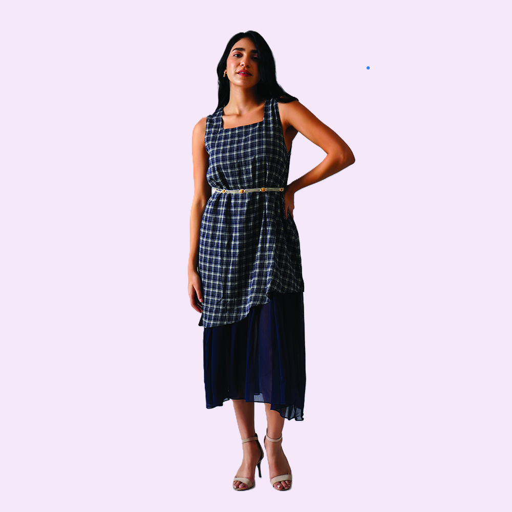 layered noir dress