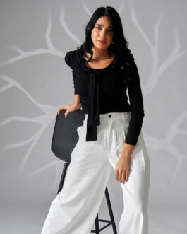 verona tie neck knit