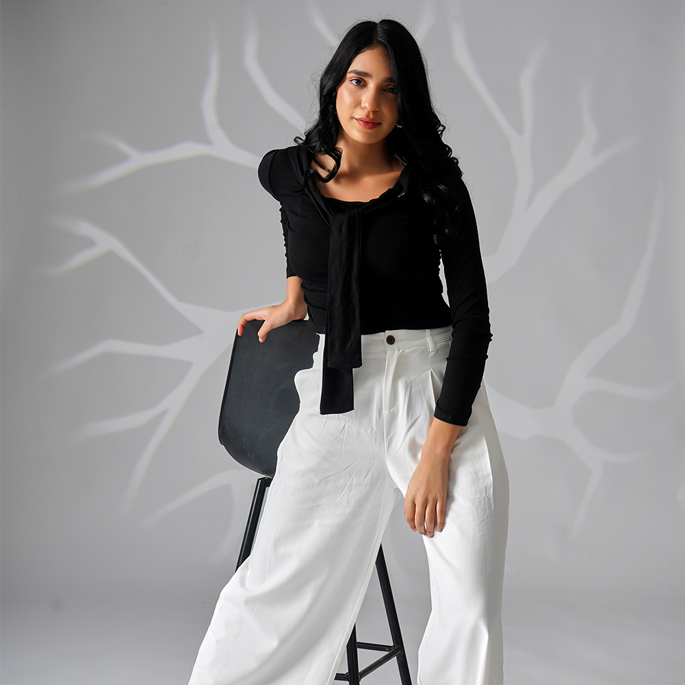 verona tie neck knit