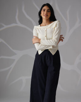 clara asymmetric knit top